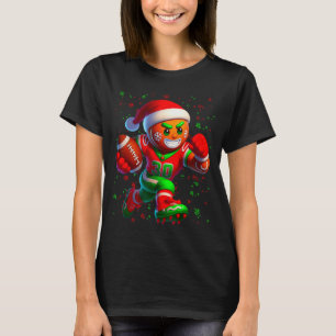 Funny Gingerbread Football Snowflake Christmas Xma T-Shirt
