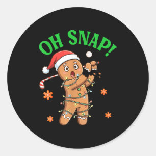 Funny Gingerbread Golf Christmas Cookie Oh Snap Sa Classic Round Sticker