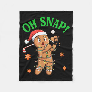 Funny Gingerbread Golf Christmas Cookie Oh Snap Sa Fleece Blanket