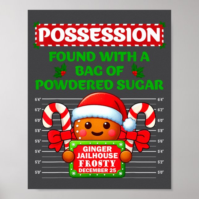 Funny Gingerbread Inmate Christmas Matching Family Poster (Front)