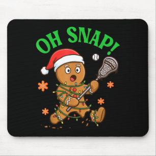 Funny Gingerbread Lacrosse Christmas Cookie Oh Sna Mouse Pad