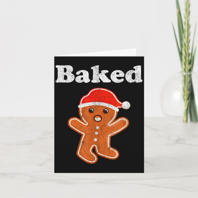 Funny Gingerbread Man Baked Cookie Baking Adult Ch Card (Front)