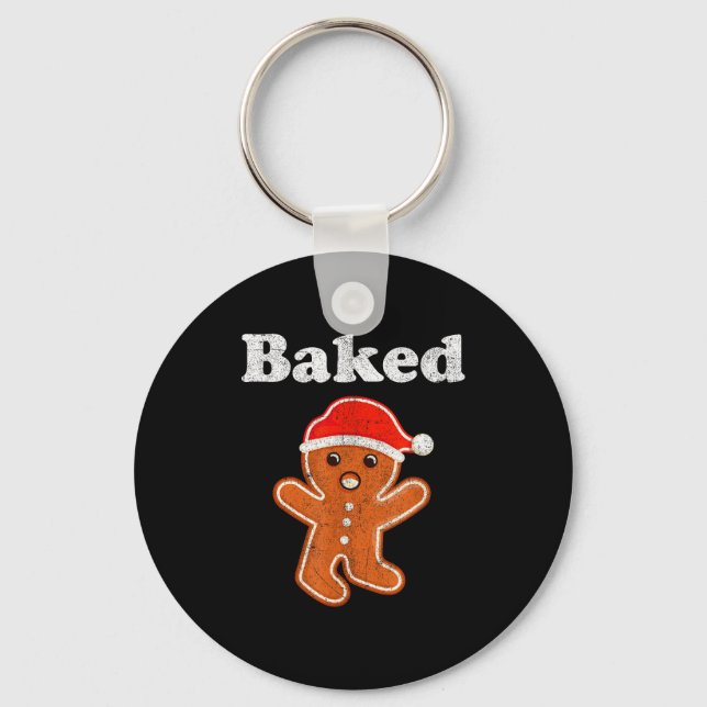 Funny Gingerbread Man Baked Cookie Baking Adult Ch Keychain (Front)