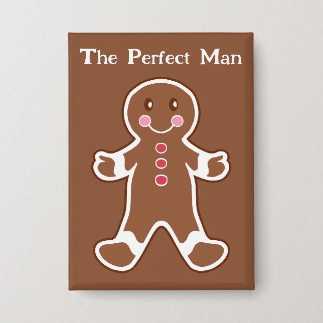 Funny Gingerbread Man Button (Front)