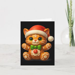 Funny Gingerbread Man Cat Christmas Womens Mens Gi Card