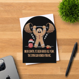Funny Gingerbread Man Christmas Gym Workout Acrylic Invitations