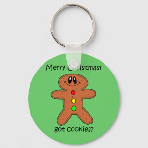 Funny gingerbread man Christmas Keychain