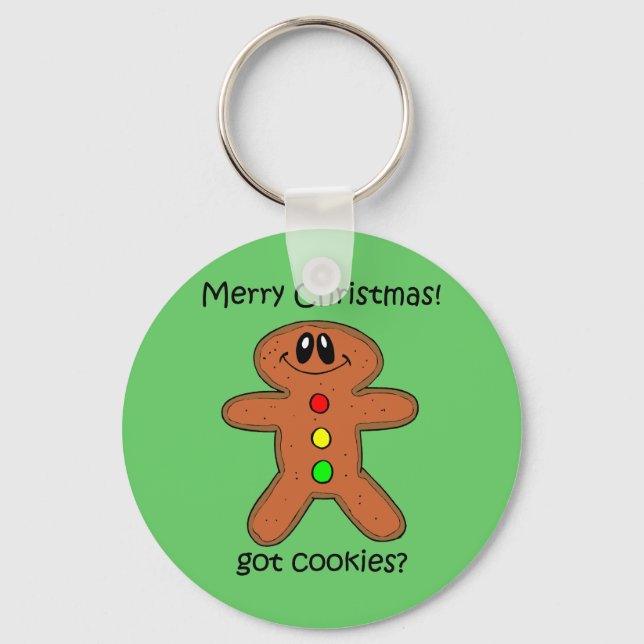 Funny gingerbread man Christmas Keychain (Front)