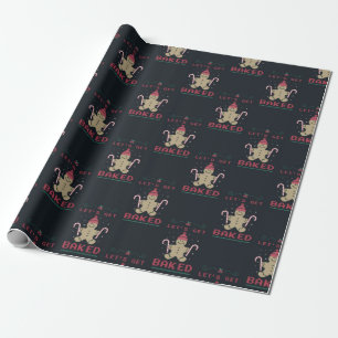 Funny Gingerbread Man Christmas Pattern Wrapping Paper