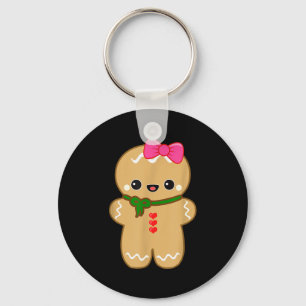 Funny Gingerbread Man Christmas Women &amp; Girl T Keychain
