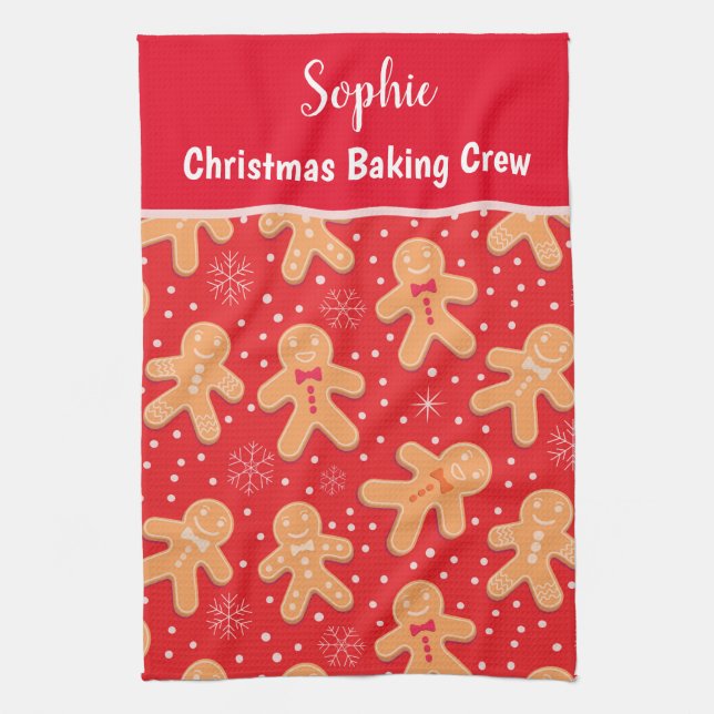 Funny Gingerbread man cookies custom Baking Crew Kitchen Towel (Vertical)