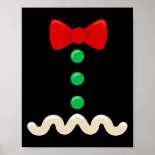 Funny Gingerbread Man Costume Christmas Xmas Men W Poster