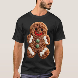 Funny Gingerbread Man Crochet Christmas Xmas Pajam T-Shirt