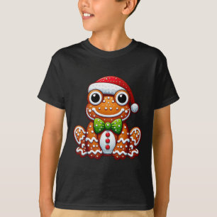 Funny Gingerbread Man Frog Christmas Womens Mens K T-Shirt