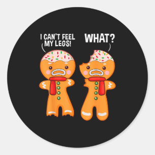 Funny Gingerbread Man Ginger Bread Men Christmas X Classic Round Sticker