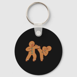 Funny Gingerbread Man Karate Cookie Funny Christma Keychain
