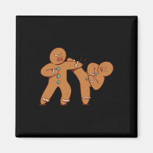 Funny Gingerbread Man Karate Cookie Funny Christma Magnet