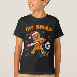 Funny Gingerbread Man Oh Snap 67 Baseball Meme Fun T-Shirt