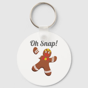 Funny Gingerbread Man Oh Snap Christmas Gift Keychain