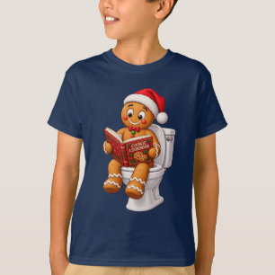 Funny Gingerbread Man on the Toilet T-Shirt