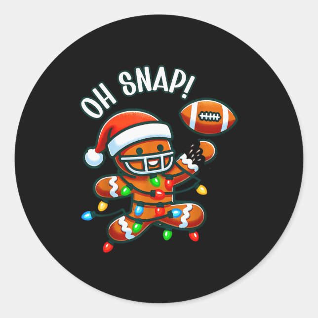 Funny Gingerbread Man Pajamas &amp; Pjs Xmas Holid Classic Round Sticker (Front)