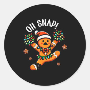 Funny Gingerbread Man Pajamas & Pjs Xmas Holid Classic Round Sticker