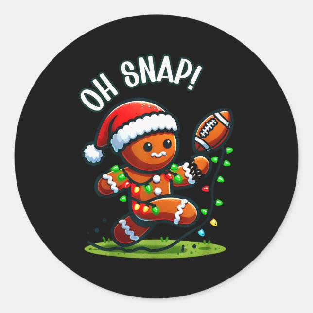 Funny Gingerbread Man Pajamas &amp; Pjs Xmas Holid Classic Round Sticker (Front)