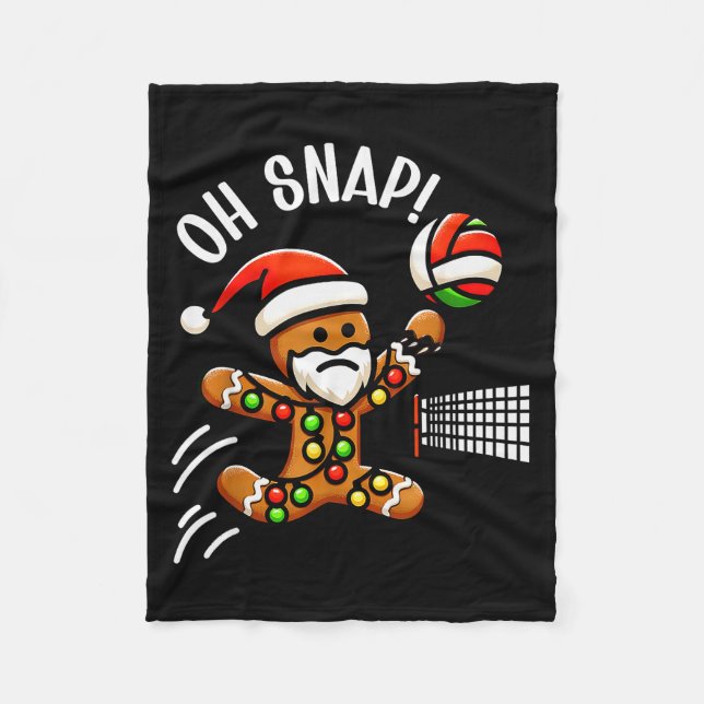 Funny Gingerbread Man Pajamas &amp; Pjs Xmas Holid Fleece Blanket (Front)