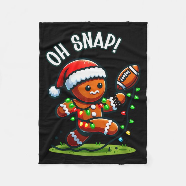 Funny Gingerbread Man Pajamas &amp; Pjs Xmas Holid Fleece Blanket (Front)