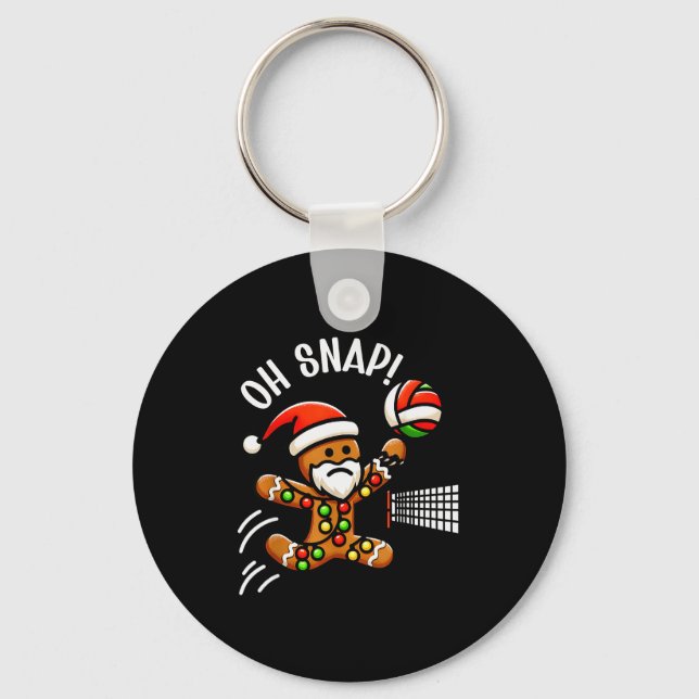 Funny Gingerbread Man Pajamas &amp; Pjs Xmas Holid Keychain (Front)