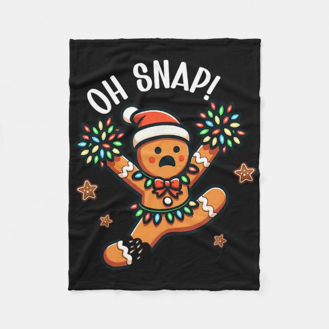 Funny Gingerbread Man Pyjamas And  Fleece Blanket (Front)