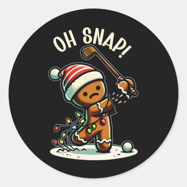 Funny Gingerbread Man Pyjamas And Pjs Xmas Holiday Classic Round Sticker (Front)