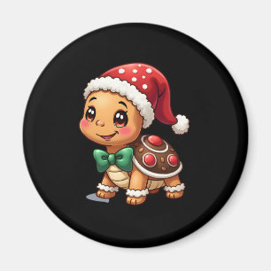 Funny Gingerbread Man Turtle Christmas Womens Mens Magnet