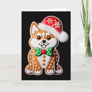 Funny Gingerbread Siberian Husky Dog Christmas Wom Card