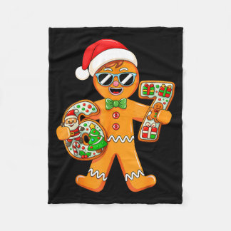Funny Gingerbread Six Seven 67 Gingerbread Man Xma Fleece Blanket