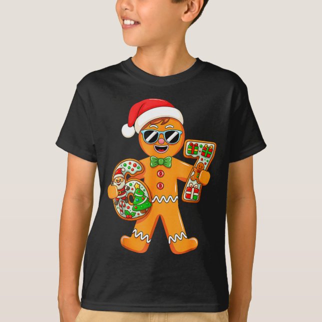 Funny Gingerbread Six Seven 67 Gingerbread Man Xma T-Shirt (Front)