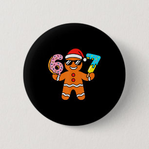 Funny Gingerbread Six Seven 67 Ice Cream Drip Chri 2 Inch Round Button