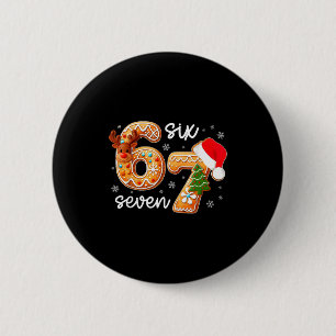 Funny Gingerbread Six Seven 67 Ice Cream Drip Chri 2 Inch Round Button