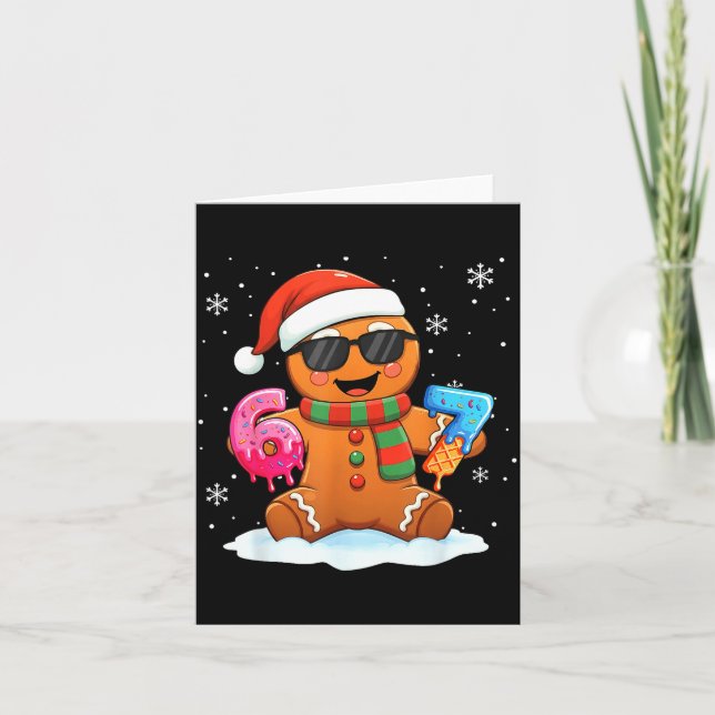 Funny Gingerbread Six Seven 67 Ice Cream Drip Chri Card (Front)