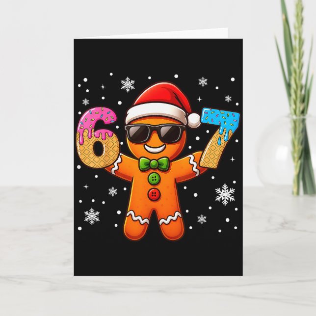 Funny Gingerbread Six Seven 67 Ice Cream Drip Chri Card (Front)
