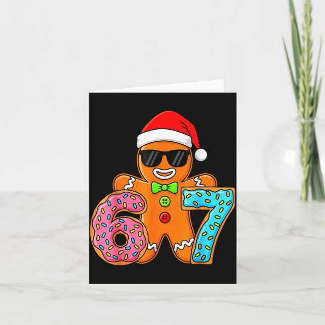Funny Gingerbread Six Seven 67 Ice Cream Drip Chri Card (Front)
