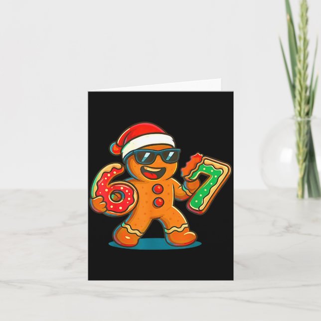 Funny Gingerbread Six Seven 67 Ice Cream Drip Chri Card (Front)