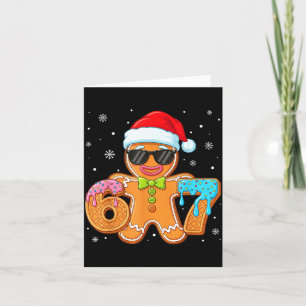 Funny Gingerbread Six Seven 67 Ice Cream Drip Chri Card