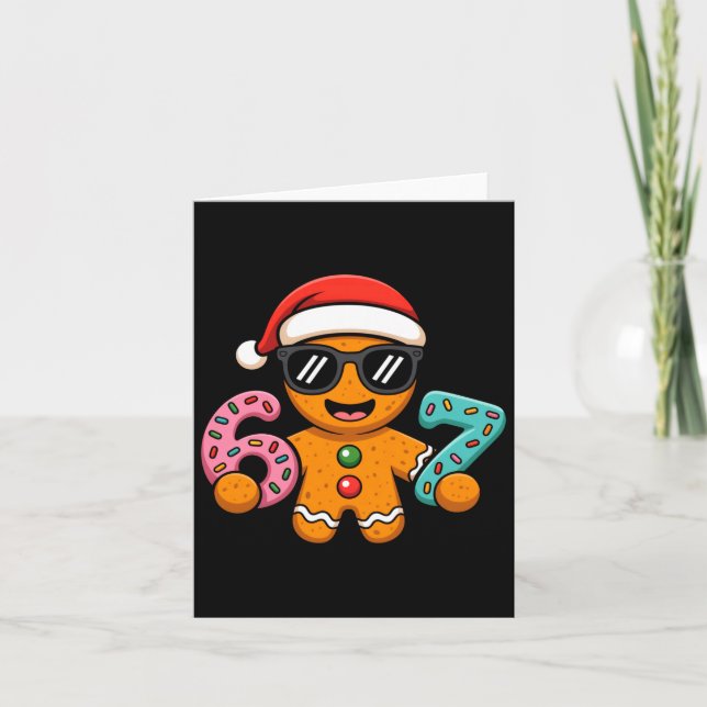 Funny Gingerbread Six Seven 67 Ice Cream Drip Chri Card (Front)