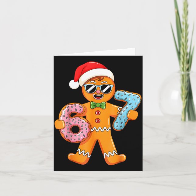 Funny Gingerbread Six Seven 67 Ice Cream Drip Chri Card (Front)
