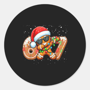 Funny Gingerbread Six Seven 67 Ice Cream Drip Chri Classic Round Sticker