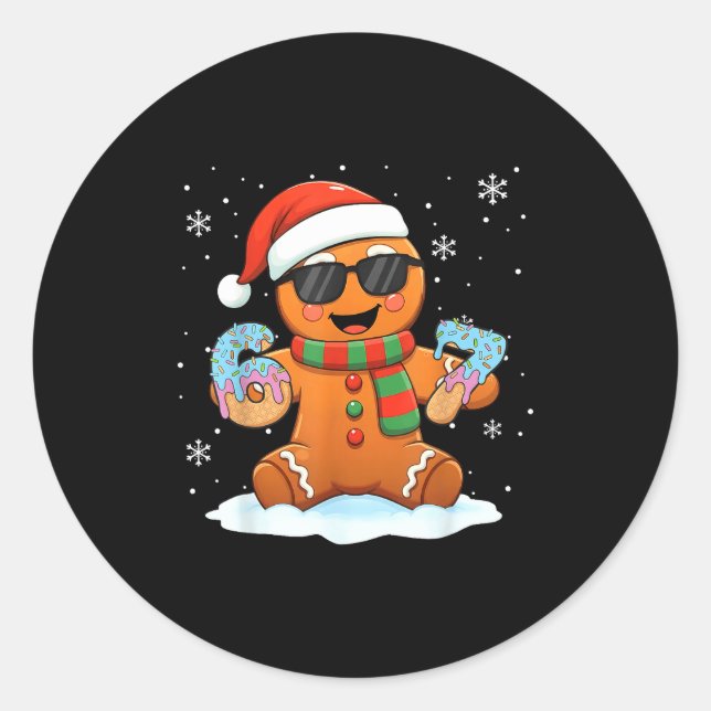 Funny Gingerbread Six Seven 67 Ice Cream Drip Chri Classic Round Sticker (Front)