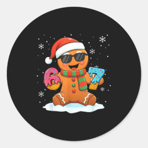 Funny Gingerbread Six Seven 67 Ice Cream Drip Chri Classic Round Sticker