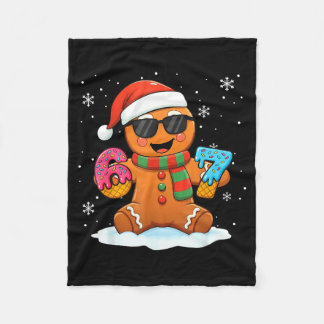 Funny Gingerbread Six Seven 67 Ice Cream Drip Chri Fleece Blanket