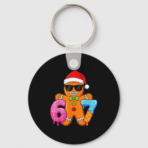 Funny Gingerbread Six Seven 67 Ice Cream Drip Chri Keychain